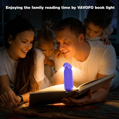VAVOFO USB Rechargeable Book Light, Blue Light Blocking, Amber Clip-On Bookmark Shaped Reading Light, Eye Care 6 LEDs With 9 Lighting Modes for Bookworms (Grey)
