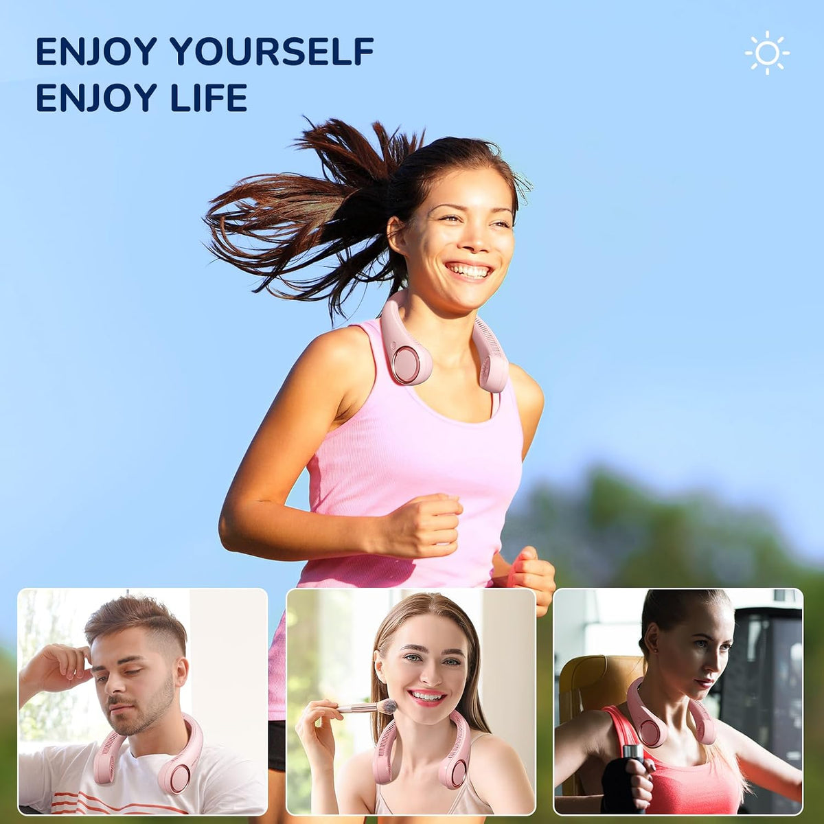 Morelax Neck Fan, USB Rechargeable Personal Fan,Hand Free Bladeless Portable Fans,4000 mAh, 3 Speeds,72 Air Faster softer 360° Cooling, Ultra Quiet,Gift Suitable for Home, Office, Travel, Sports
