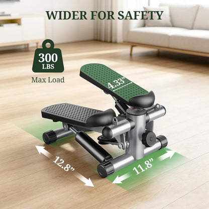 Compact Mini Stair Stepper with Resistance Bands for Home Fitness, 300 LBS
