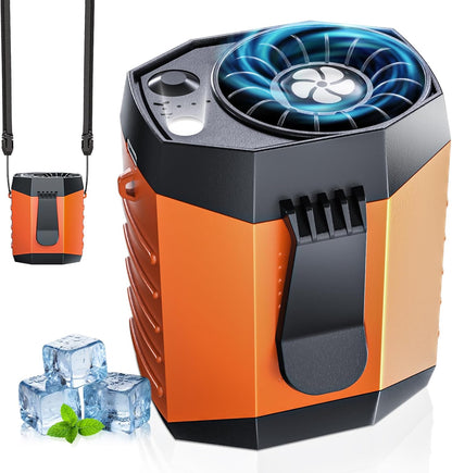 JKBOOM Portable Waist Fan, 9200RPM High Speed Wearable Fan, Mini Rechargeable Personal Fan for Jobsite & Outdoor, 25H Runtime, 25dB Quiet, Belt Fan with LED Flashlight for Men, Black