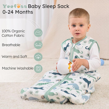 Yoofoss Baby Sleep Sack Baby Wearable Blanket 100% Cotton 2-Way Zipper Toddler Sleeping Sack