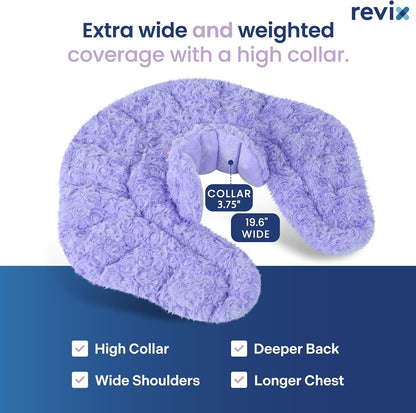 REVIX Microwave Heating Pad for Neck Shoulders and Back with Moist Heat, Weighted Microwavable Heated Neck Wrap Warmer, Scented