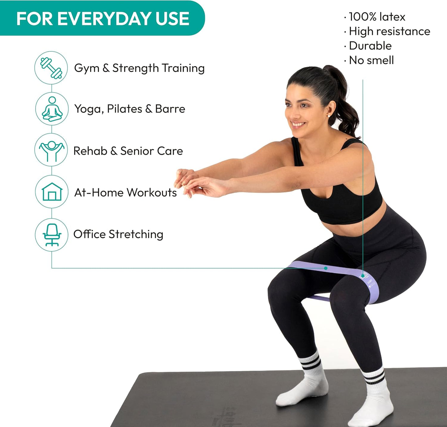 Fitness Resistance Bands Set Stretch Bands for Exercise Bands Resistance for Home Workout Bands, with Handles Bands for Working Out Portable Fitness Bands Resistance Bands for Women Elastic Band