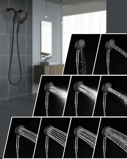 INAVAMZ Shower Head with Handheld High Pressure: Hand Held Shower Head & Rain Shower Head 2-IN-1 Shower Head with 59" Rotatable Stainless Steel Hose, Shower Trim Systems, Sliver 2.5 GPM 15391 Filter