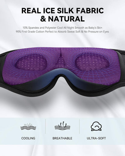 MUSICOZY Sleep Headphones, Bluetooth 5.4 Sleep Mask Headband Headphones Sleeping Eye Mask, Wireless Music Earbuds Earphones with HD Stereo Speakers for Side Sleepers, Cool Gadgets Unique Gift