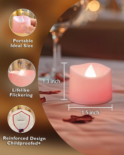Homemory 24-Pack Flameless LED Tea Lights Candles Battery Operated, 200+Hour Fake Electric Candles TeaLights for Votive, Aniversary, Wedding Centerpiece Table Decor, Funeral, Halloween, Christmas