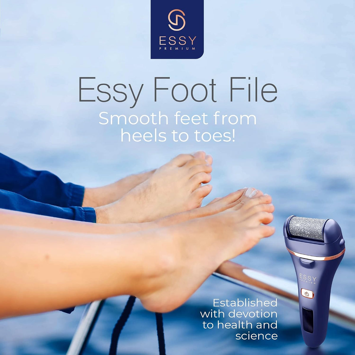 Essy Electric Foot File Hard Skin Remover with 5 Replacement Rollers Foot File Electric Pedicure Sets Cutters Accessories for Dry Dead Hard Skin Feet Callus Remover for Feet Care Exfoliator (Purple)