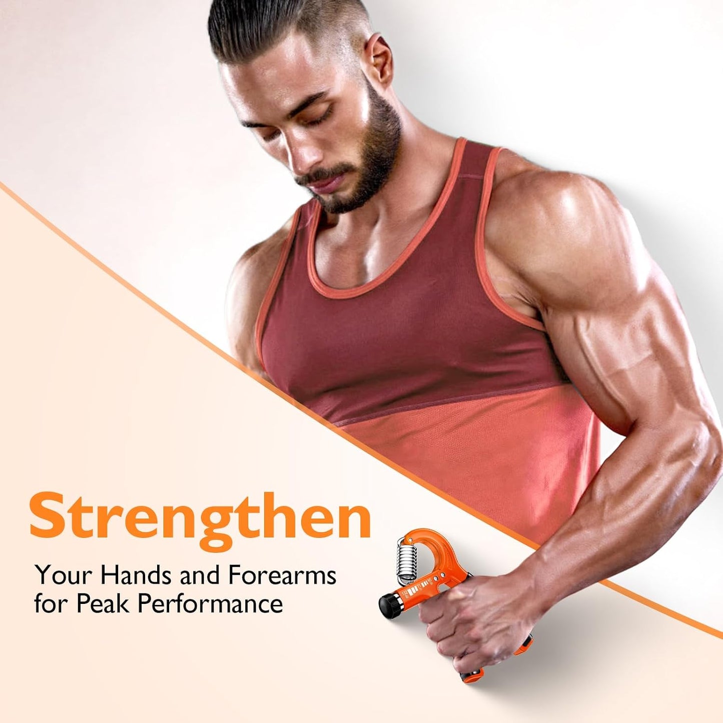 FitBeast Grip Strengthener Forearm Strengthener, Adjustable Hand Grip Strengthener for Strength Training & Rehabilitation, 10-132 lbs Resistance, Ideal for Athletes and Physical Therapy (1 Piece)