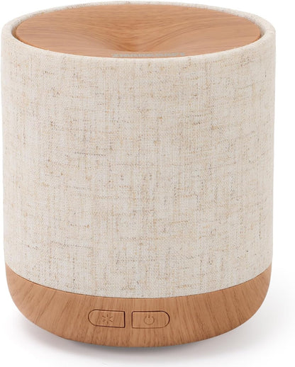 Essential Oil Diffuser with Fabric Cover and Night Lamp | 200ml, Quiet, Ultrasonic Scent Diffusing & Humidifying, Auto Shut-Off, Ambient Lighting, Candle Light Mode