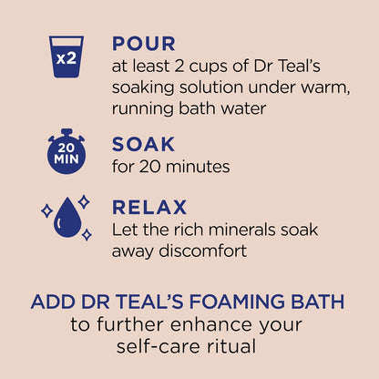 Dr Teal's Epsom Salt Magnesium Soak, Soften & Moisturize with Shea Butter & Almond Oil, 3 lbs