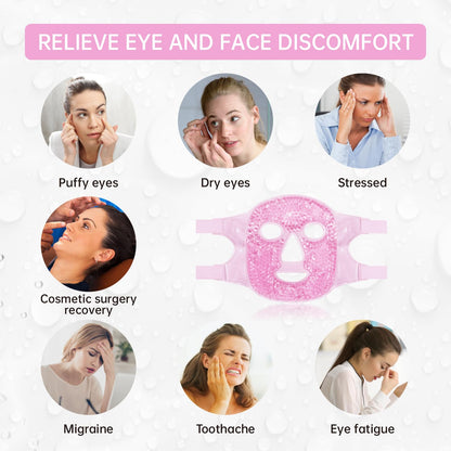 ZNÖCUETÖD Cold Face Ice Mask Facial Ice Pack, Hot Cold Compress for Face