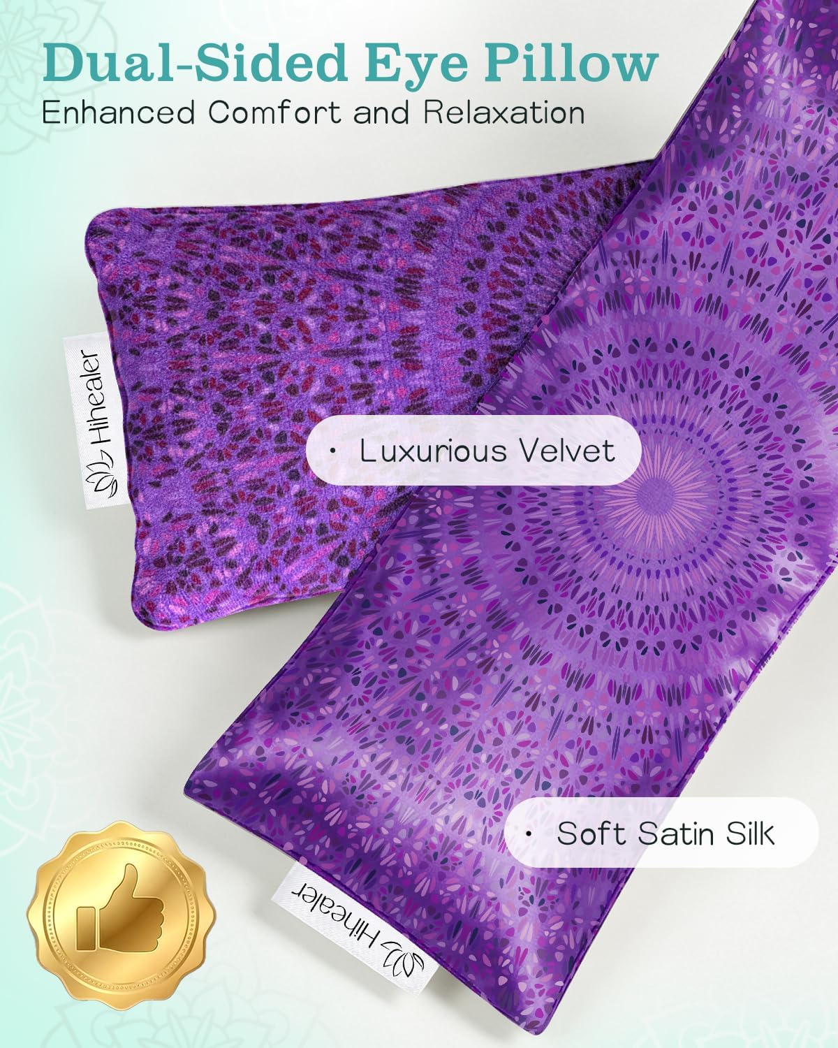 Hihealer Lavender Eye Pillow for Relaxation, Yoga, Sleep, Weighted Eye Mask