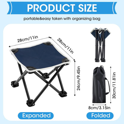 Ripeng 4 Pcs Portable Airplane Travel Foot Rest, Folding Camping Stool, Under Desk Foot Rest at Work for Long Flight, Home and Office Outdoor Hiking Fishing with Carry Bag (Black)