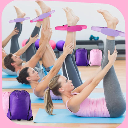 Poen Pilates Equipment Kit for Home Workout Pilates Ring and Ball Set for Women 12'' Circle Yoga Fitness Essentials Kit with Resistance Bands, Yoga Strap, Socks,Bag