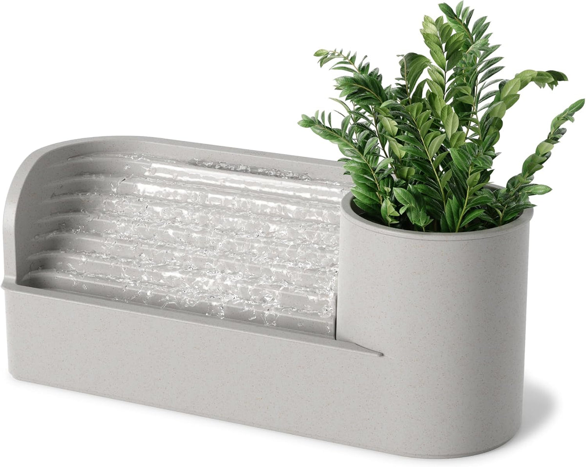 Umbra Stream Water Fountain, Indoor Tabletop Zen Desktop, Sand