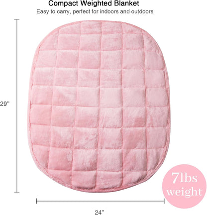 Alomidds Weighted Lap Blanket 7lbs, Cozy Breathable Flannel Weighted Lap Pad for Adults, Small Weighted Blanket for Travel, Couch, Green, 29" x 24"