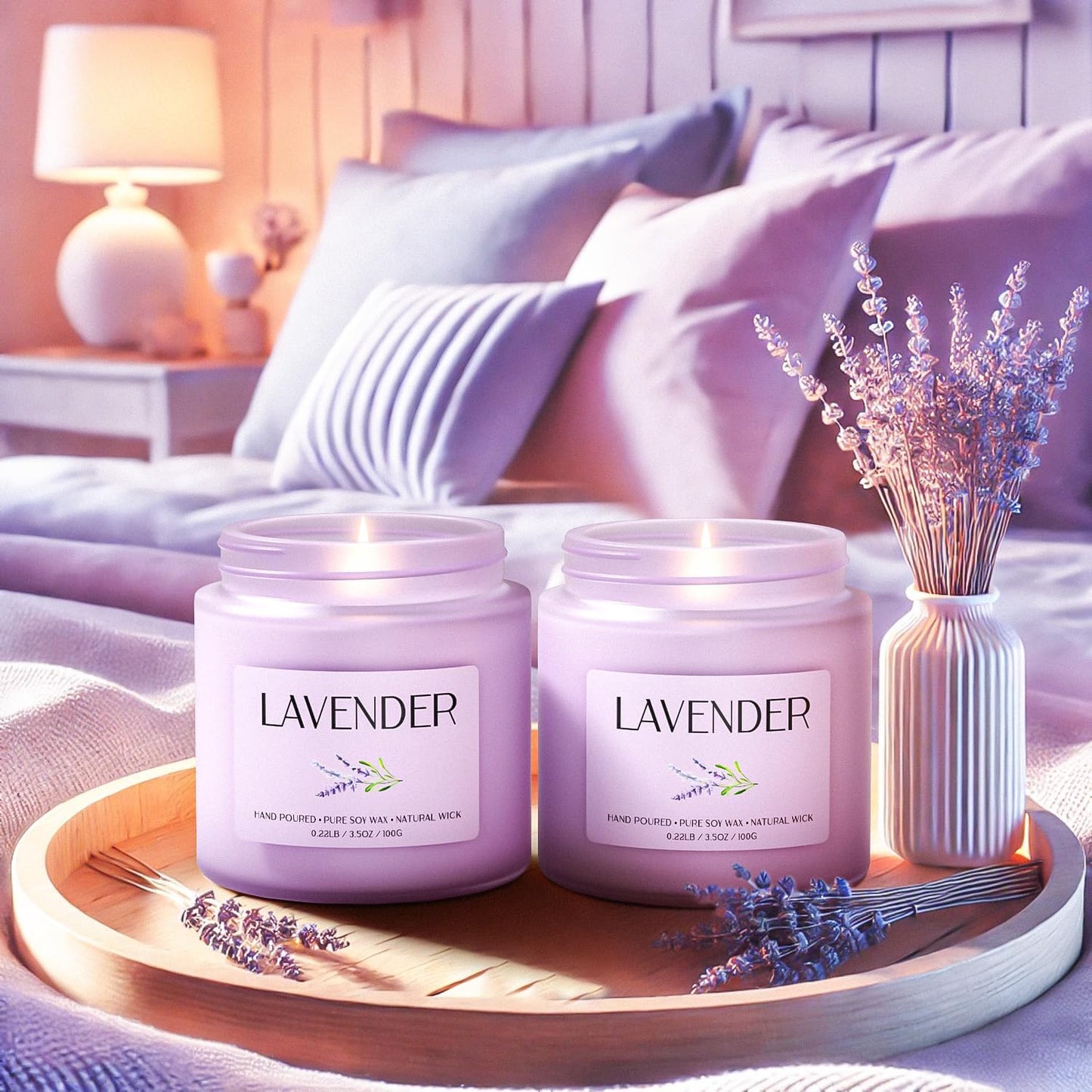 Scented Candle Gift Set, Soy Candles for Women, Sleep Candles for Home Scented, 2 Pack Aromatherapy Candle for Relaxing, Sleep, Stress Relief & Home Decor