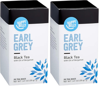 Happy Belly Earl Grey Tea, 20 Count | Pack of 2