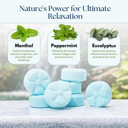 TLG Soothe Shower Steamers Aromatherapy 7 Pack – USA Made with Extra Menthol, Peppermint & Eucalyptus – Shower Bomb for Relaxation, Stress & Sinus Relief – Gift for Men & Women