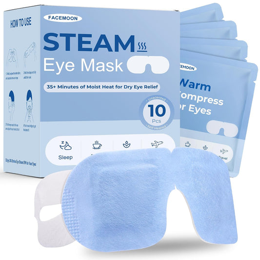 16 Pack Steam Eye Mask for Dry Eyes: Self-Heating Warm Compress for Stye Relief & Digital Eye Strain, FSA&HSA Eligible, Travel & Spa Essential, Disposable, No Microwave, Self-Care Gift, Unscented