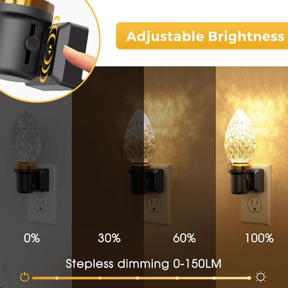 L LOHAS LED Night Light, Dimmable Night Lights Plug into Wall, Automatic Night Lights Plug in with Auto Light Sensor,Adjustable Brightness Amber LED Night Light, for Bedroom Hallway Home Decor