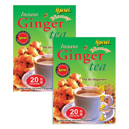 Honsei Instant Ginger Honey Tea, 40 Count