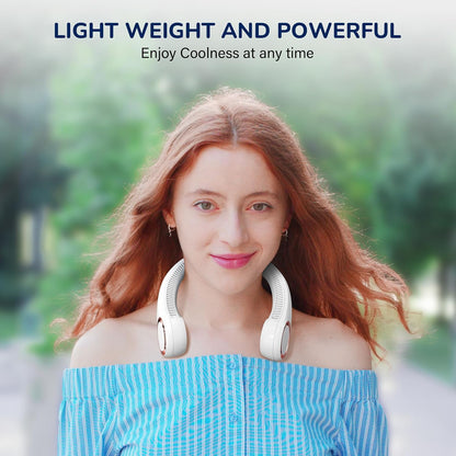 Morelax Neck Fan, USB Rechargeable Personal Fan,Hand Free Bladeless Portable Fans,4000 mAh, 3 Speeds,72 Air Faster softer 360° Cooling, Ultra Quiet,Gift Suitable for Home, Office, Travel, Sports