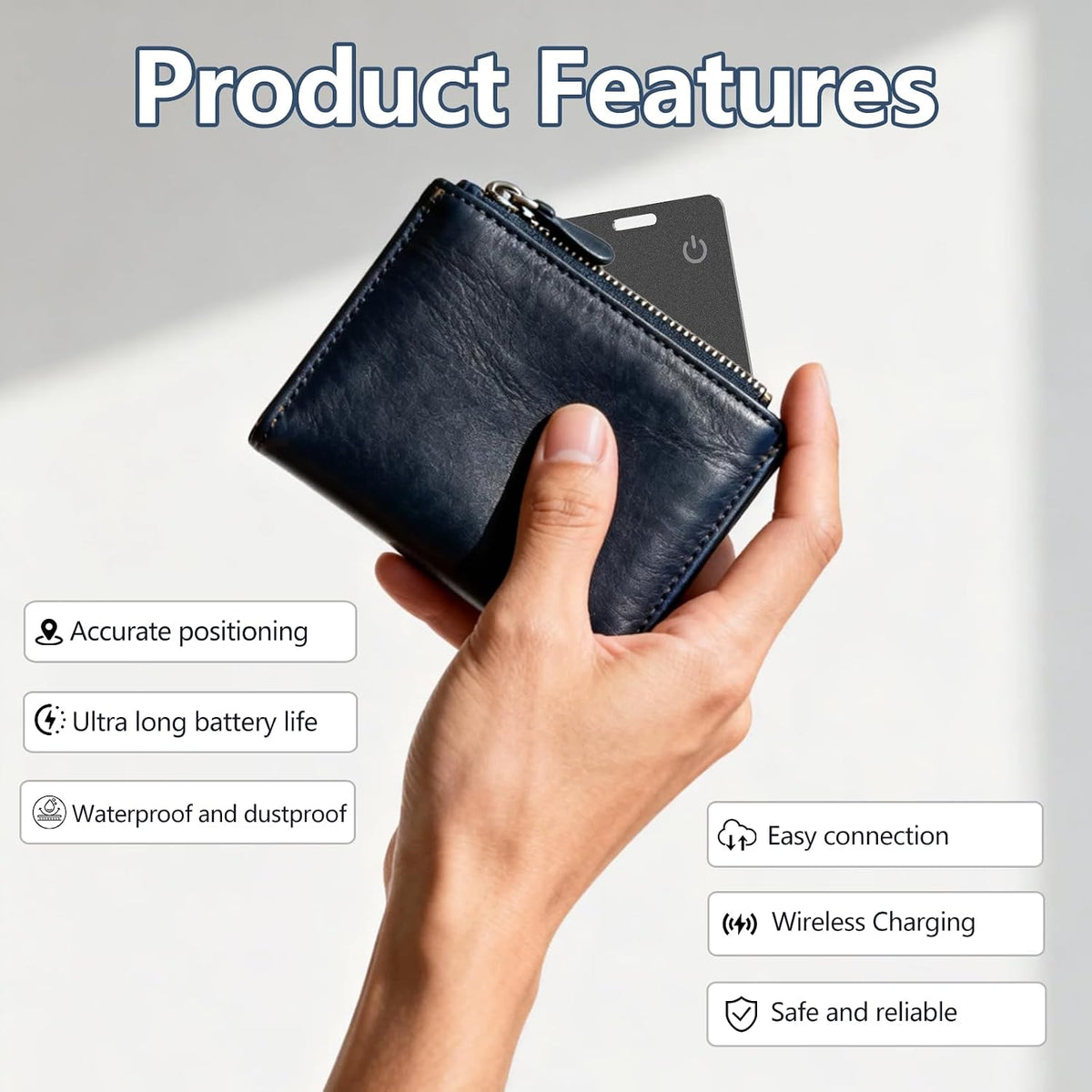 Wallet Tracker Card for Apple Find My App(iOS only),0.07in Ultra Slim