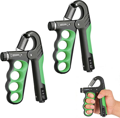 Hand Gripper Strengthener, 11-220LBs Adjustable Resistance Grip Strength Trainer with Counter, Forearm Exerciser for Injury Recovery and Muscle Building