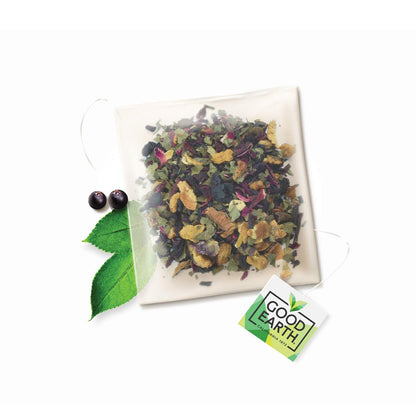 Good Earth Sensorial Blend Flavored Herbal Tea Ginger, Turmeric and Lemon, No Artificial Color, No Preservatives, 15 Bag (Pack of 5)