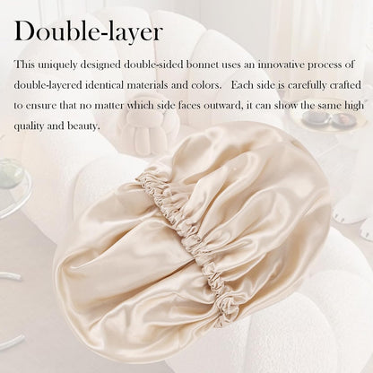 Satin Bonnet Double Layer Silk Bonnet for Sleeping Women for Natural Curly