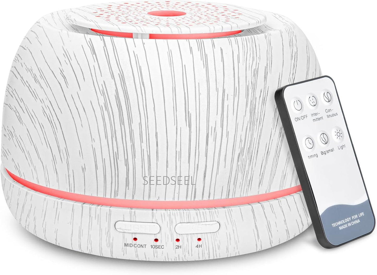 SEEDSEEL 300ML Essential Oil Diffuser,Ultrasonic Aromatherapy Diffuser, 7-Color Gradient Lights, Remote Control, 8 Hours Run Time, Suitable for Home,Office