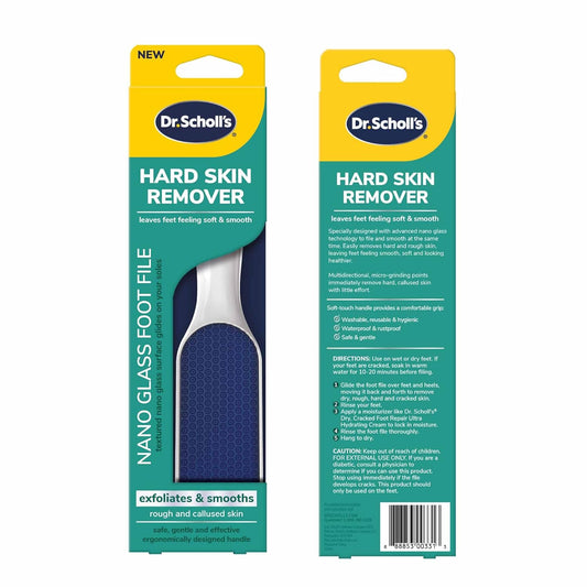 Dr. Scholl's Hard Skin Remover Nano Glass Foot File - Dead Skin & Foot Callus Remover, Long Lasting Buffer, Soft Smooth Feet