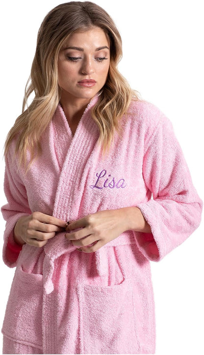 Turkuoise Soft & Absorbent Towel Robe, 100% Cotton Turkish Terry Cloth Kimono Bathrobes for Women