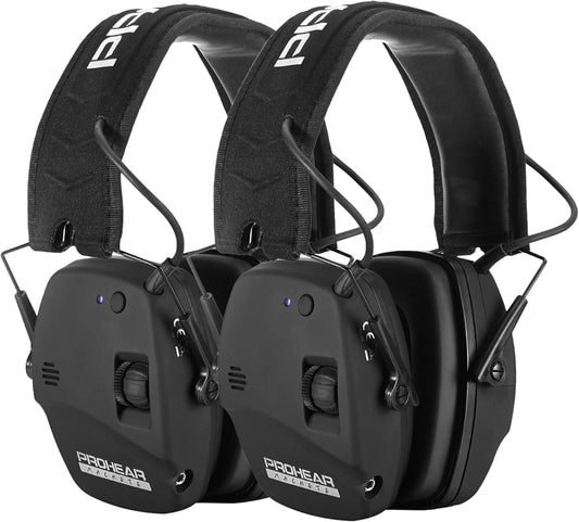 PROHEAR Electronic Ear Protection for Shooting with 4X Sound Amplification, Gun Range Hearing Protection Muffs, NRR 23dB Noise Reduction Headphones for Hunting, Green