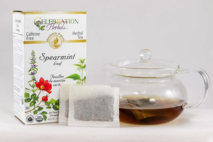 CELEBRATION HERBALS Spearmint Leaf Tea Organic 24 Bag, 0.02 Pound