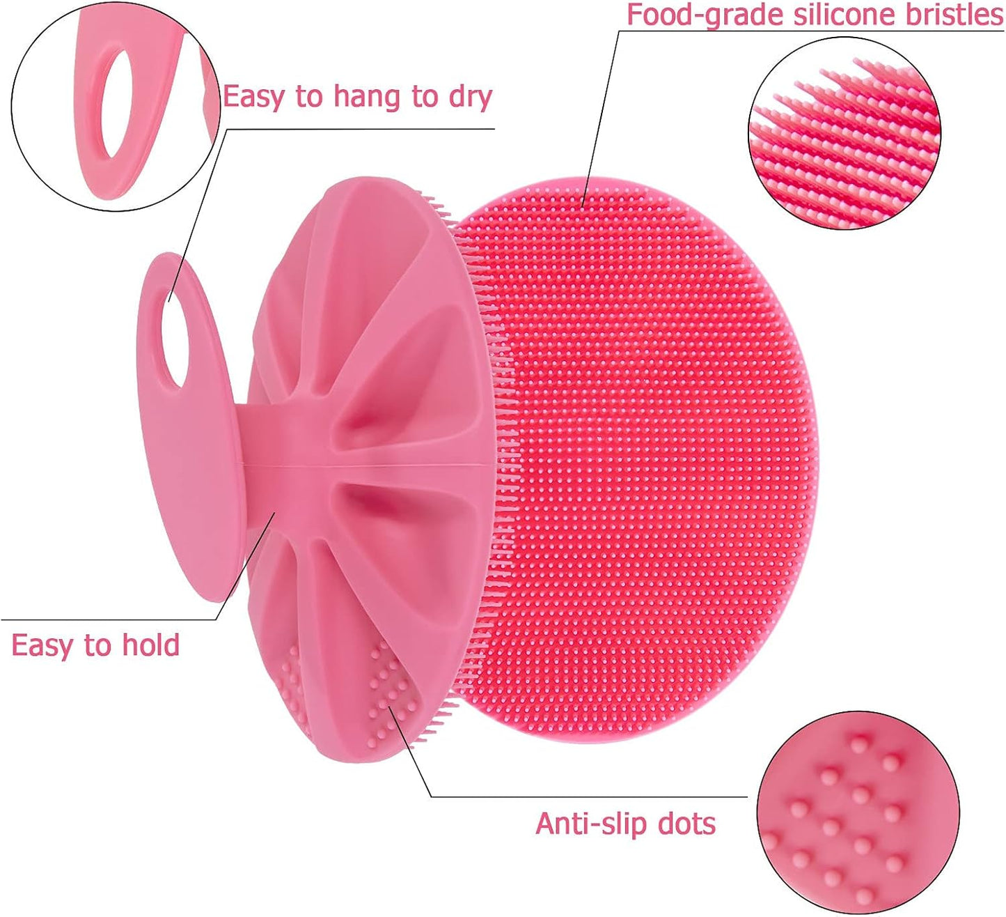 INNERNEED Soft Silicone Body Cleansing Brush Shower Scrubber, Gentle Exfoliating and Massage for All Kinds of Skin (Dark Green)