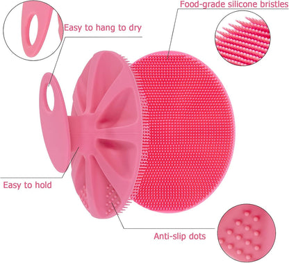 INNERNEED Soft Silicone Body Cleansing Brush Shower Scrubber, Gentle Exfoliating and Massage for All Kinds of Skin (Dark Green)