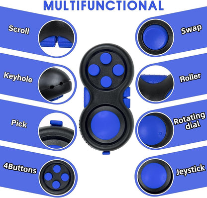 Original Fidget Toy Game, Rubberized Classical Controller Fidget Concentration Toy with 8-Fidget Functions and Lanyard - Excellent for Relieving Stress and Anxiety