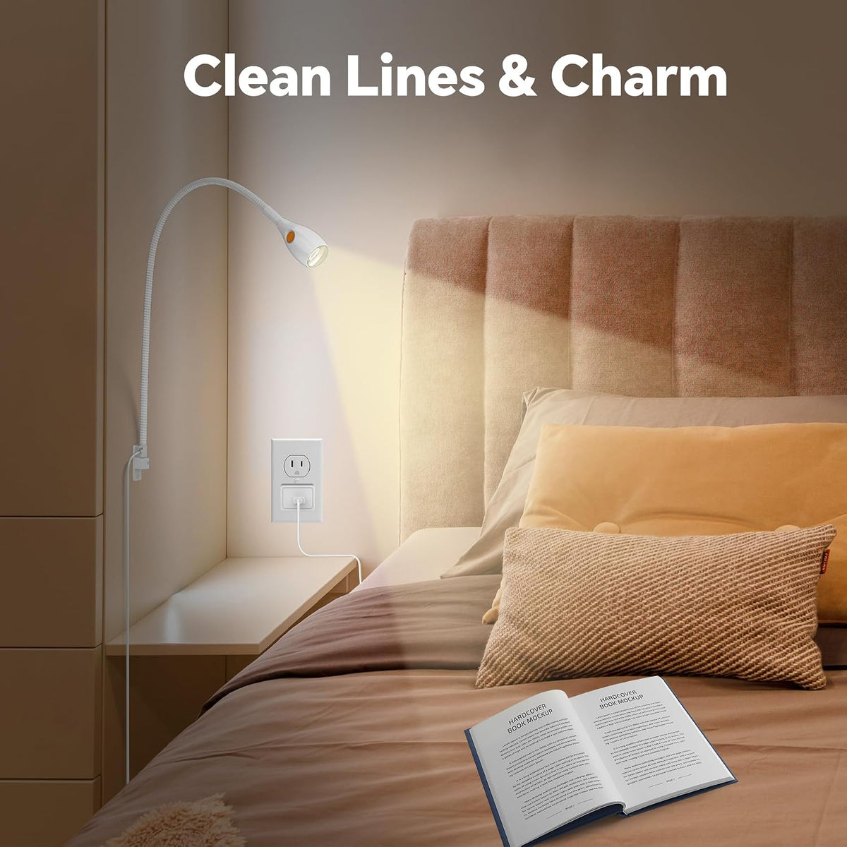 Wall Mounted Reading Light, Headboard Light with Lamp Head Switch