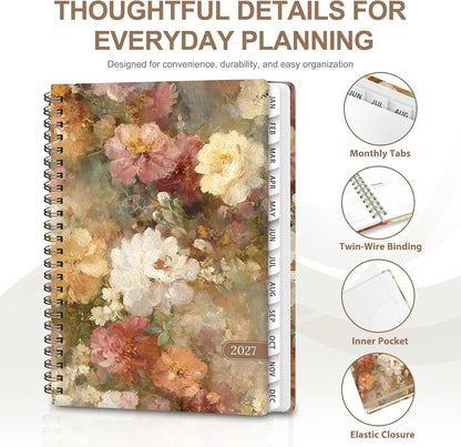 Planner 2026-2027, Weekly and Monthly Calendar Planner, JUL 2026 - JUN 2027 - Colors B