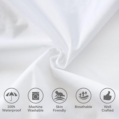 Pillow Protectors Waterproof 2-Pack, Standard Size with Zipper