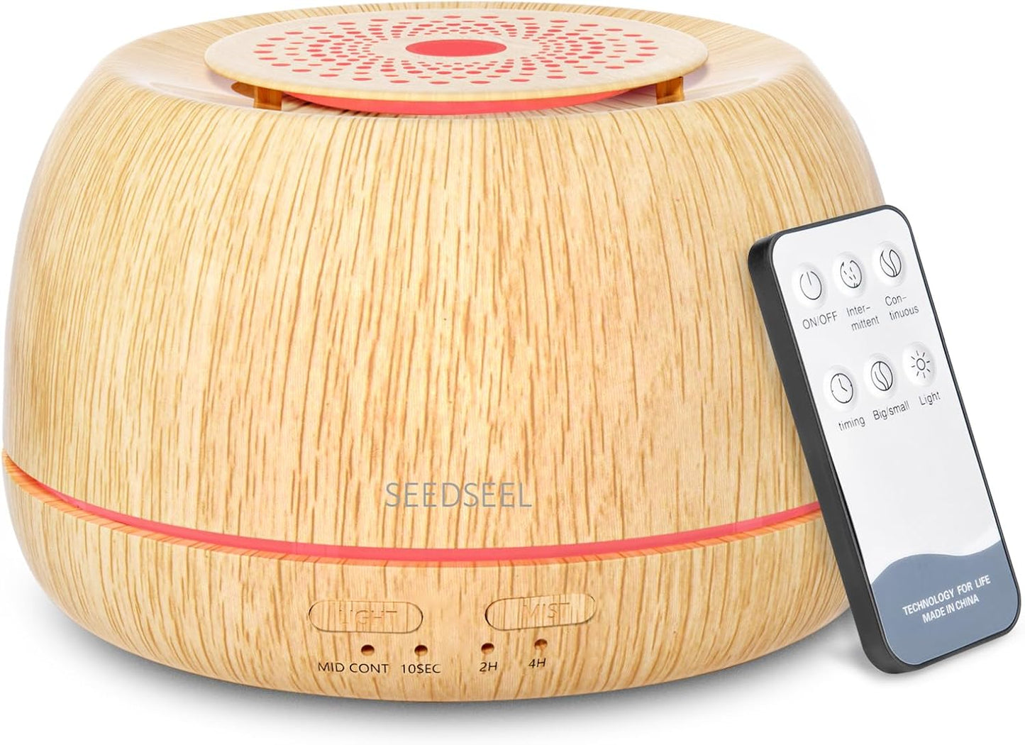 SEEDSEEL 300ML Essential Oil Diffuser,Ultrasonic Aromatherapy Diffuser, 7-Color Gradient Lights, Remote Control, 8 Hours Run Time, Suitable for Home,Office