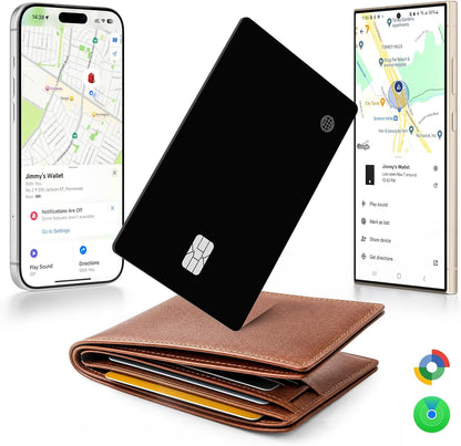 eirix 2 Pack Wallet Tracker Card (iOS and Android) Ultra Slim 0.07in IP68 Waterproof Rechargeable Work with Apple Find My & Google Find Hub, Item Locator for Card Holder,Passports,Money Clips