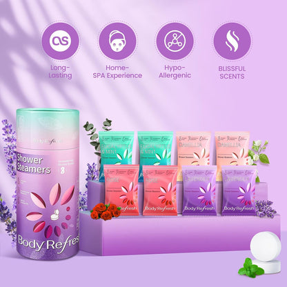 Shower Steamers Aromatherapy 8 Pack - Shower Bombs with Natural Essential Oils, Gifts for Women Mom Wife Men, Birthday Gifts for Women,Self Care, Relaxation, Home Spa, Travel Essentials