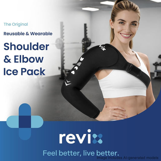 REVIX Arm & Shoulder Ice Pack Wrap for Pitchers, Gel Cold Pack, S