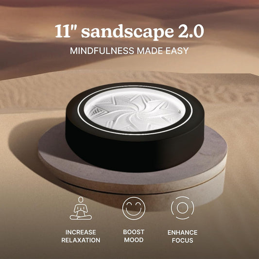 Homedics Drift 11” Sandscape – Version 2.0 with Updated Connected Experience, Smart Wi-Fi Zen Table Décor, LED Ambient Light, Modern Sand Art for Relaxation & Mindfulness, Home & Office Calm Décor