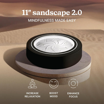 Homedics Drift 11” Sandscape – Version 2.0 with Updated Connected Experience, Smart Wi-Fi Zen Table Décor, LED Ambient Light, Modern Sand Art for Relaxation & Mindfulness, Home & Office Calm Décor