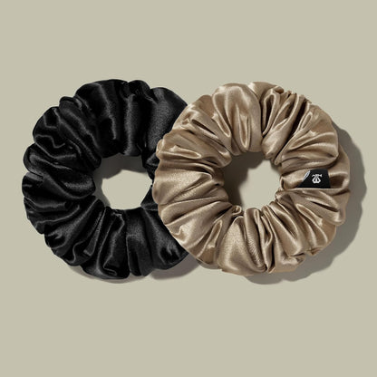 LILYSILK Silk Hair Scrunchies / Ties for Frizz & Breakage Prevention, 100% Mulberry, No Damage, Elastic ponytail Holders, 1Pc, Coffee - Colors B