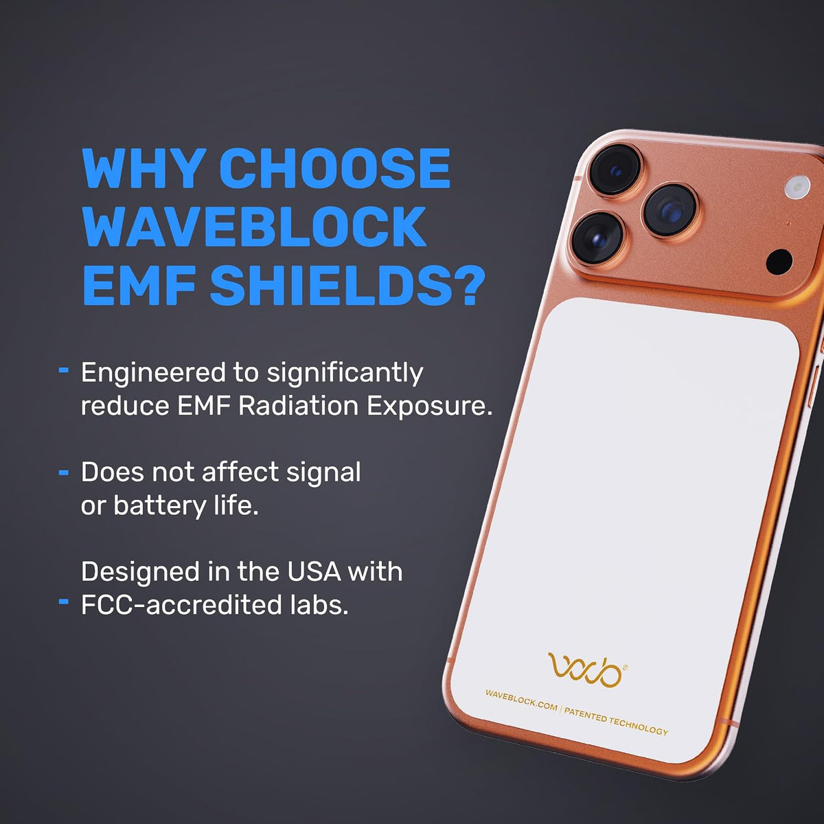 WAVEBLOCK EMF Blocker Sticker for iPhone 15 White